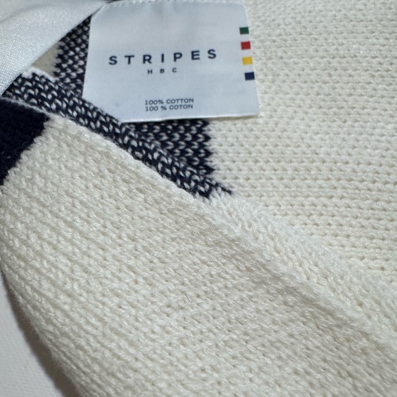 (LAST ONE) NWT Hudson’s Bay HBC Striped Cotton Knit Multicolor Throw - Picture 9 of 10